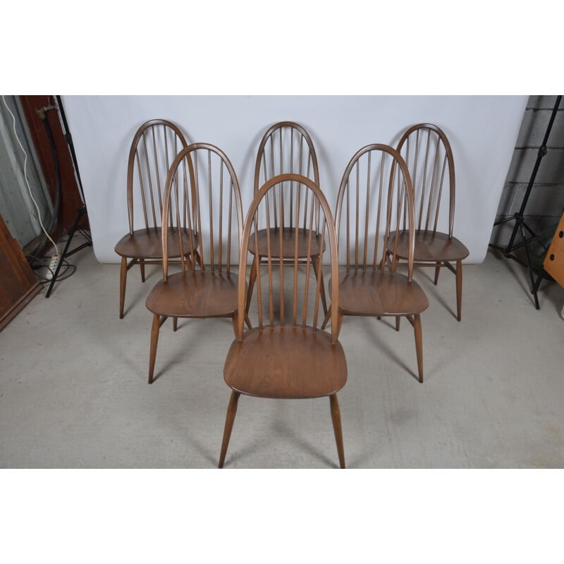 Set of 6 vintage Quaker chairs by Lucian Ercolani for Ercol, UK 1960