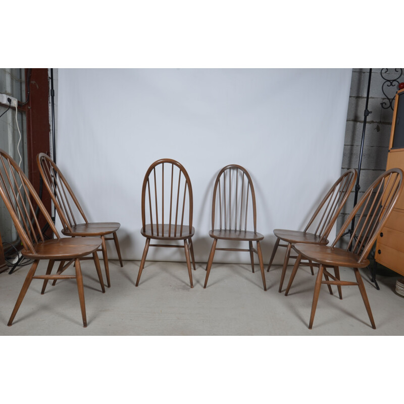 Set van 6 vintage Quaker stoelen van Lucian Ercolani voor Ercol, UK 1960