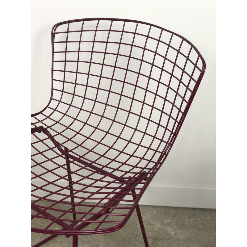 Juego de 4 sillas de alambre vintage de Harry Bertoia para Knoll, 1970