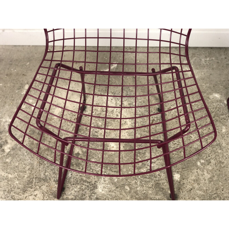 Set di 4 sedie vintage in filo metallico di Harry Bertoia per Knoll, 1970