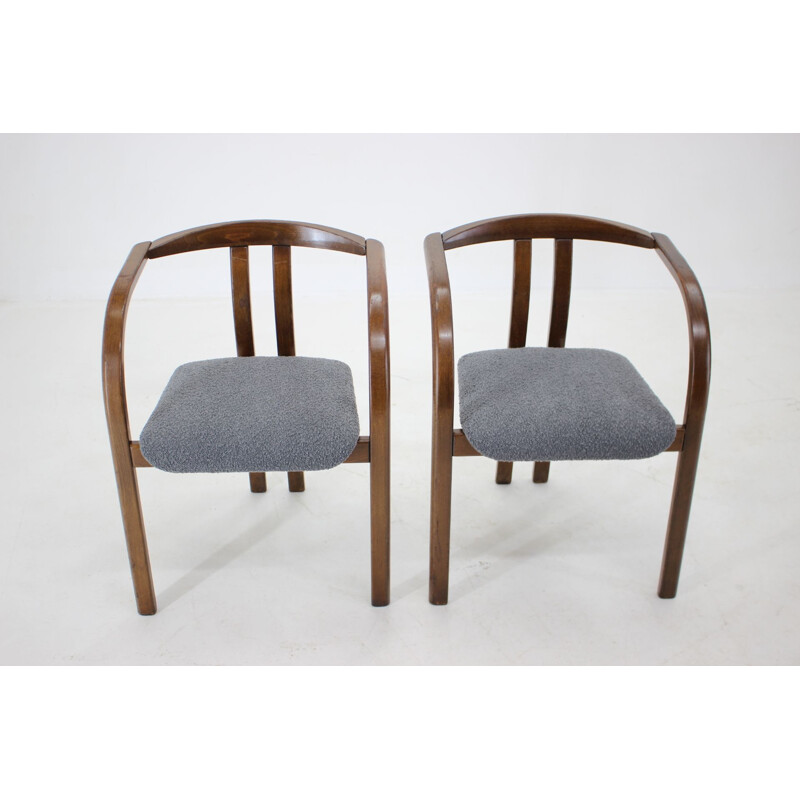 Vintage grey fabric chairs by Ton, Czechoslovakia 1980