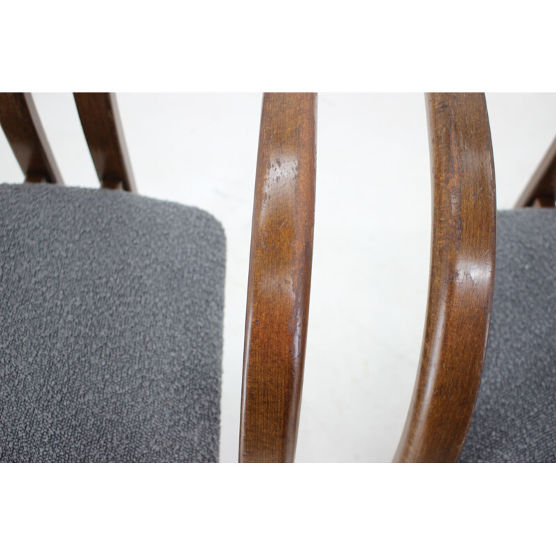 Vintage grey fabric chairs by Ton, Czechoslovakia 1980