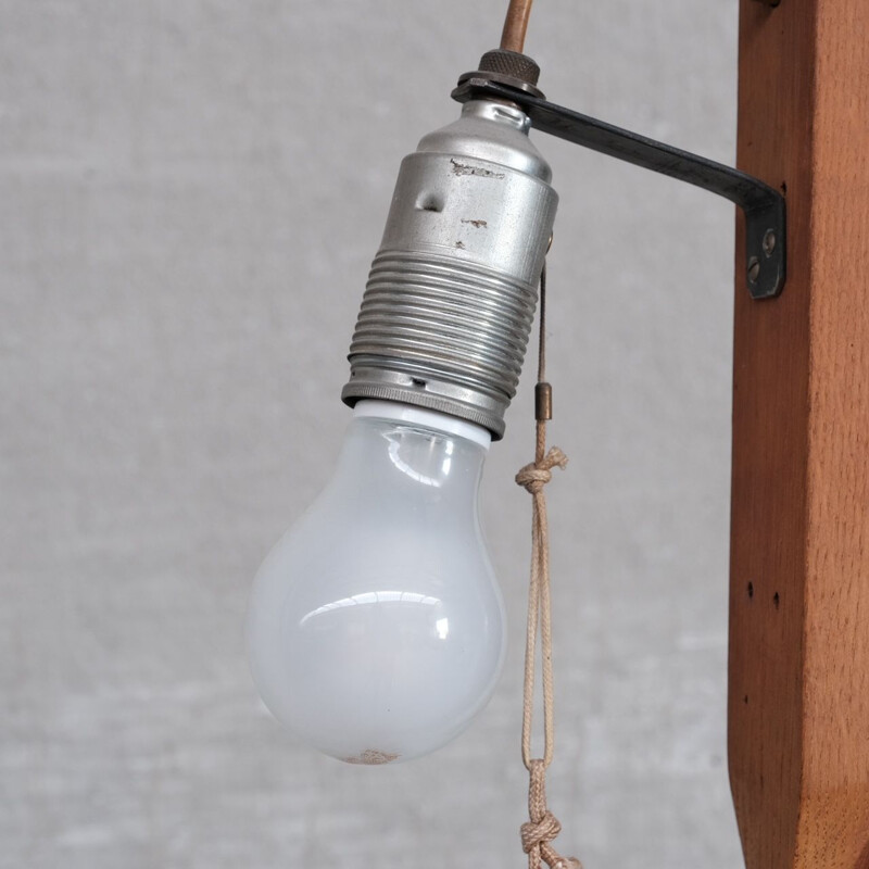 Wooden mid-century French floor lamp, 1950s