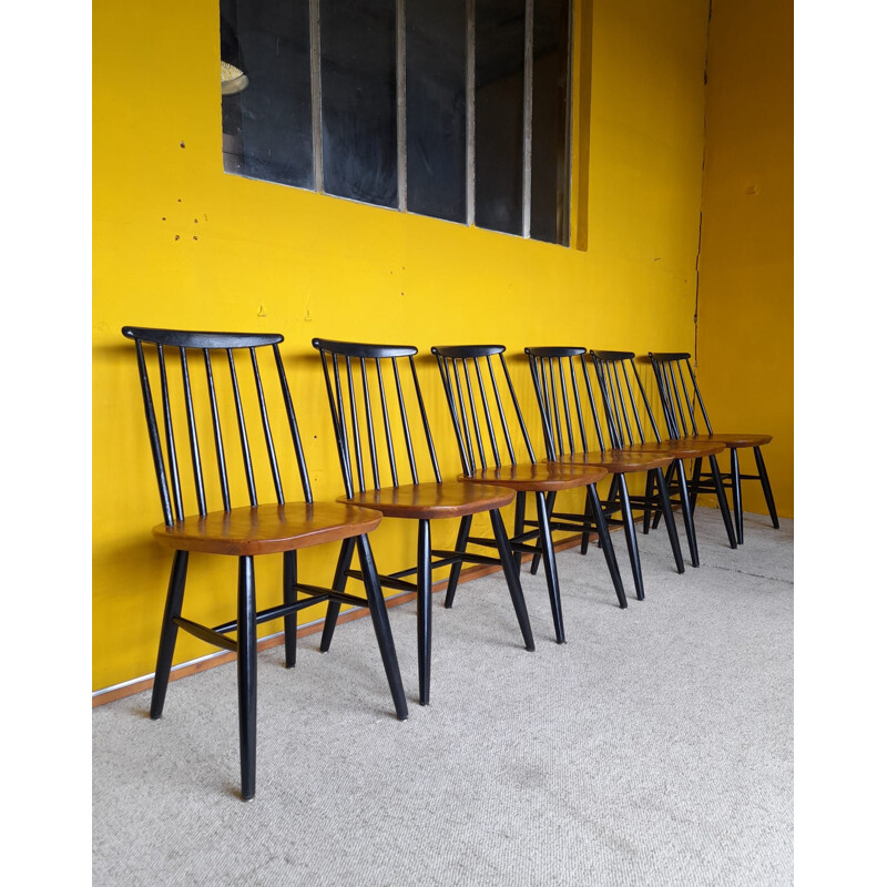 Set of 6 Scandinavian vintage chairs by Ilmari Tapiovaara, 1960