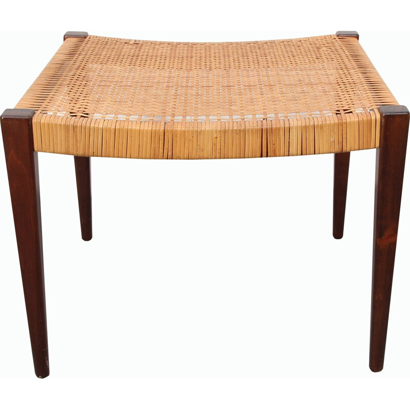 Danish stool in teak and seagrass -1950s