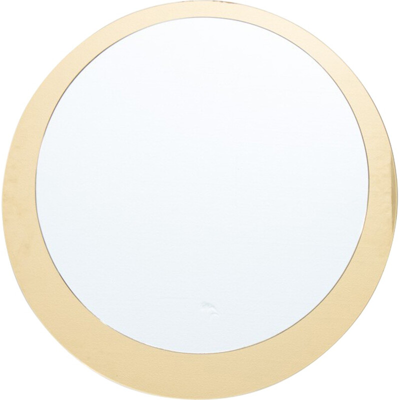Miroir ronde italien en verre doré - 1960