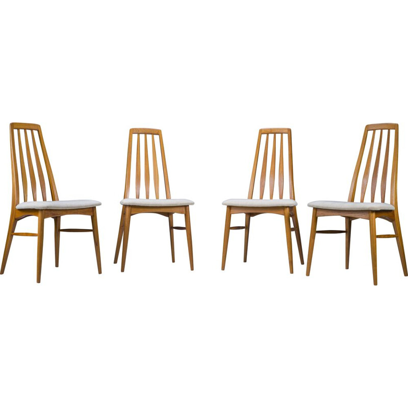 Set of 4 mid-century Eva dining chairs by Niels Koefoed for Koefoed Hornslet, 1960s