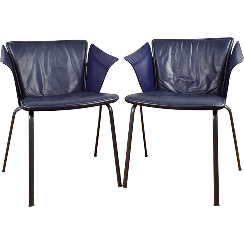 Pareja de sillas vintage Vm3 de V. Magistretti para Fritz Hansen, 1990