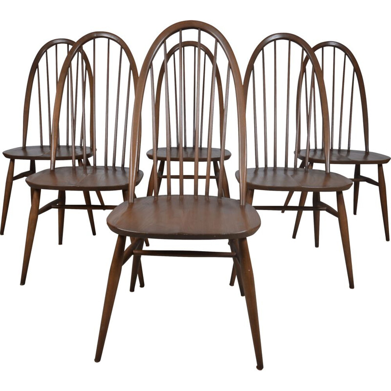 Set di 6 sedie vintage Quaker di Lucian Ercolani per Ercol, Regno Unito 1960