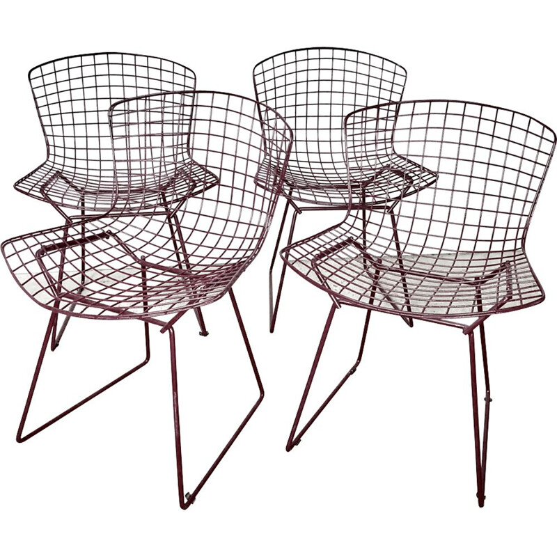 Set aus 4 Vintage-Wire-Stühlen von Harry Bertoia für Knoll, 1970