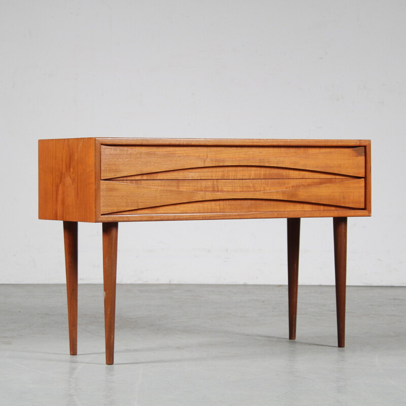 Vintage teak bedside table by Arne Vodder for Sibast, Denmark 1950