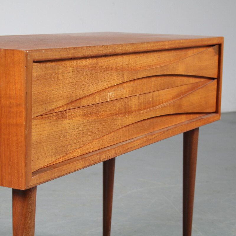 Vintage teak bedside table by Arne Vodder for Sibast, Denmark 1950