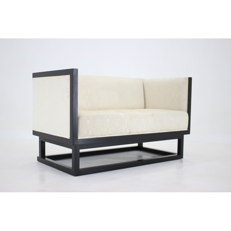 Vintage wooden sofa by Josef Hoffmann for Wittmann, Austria 1980s