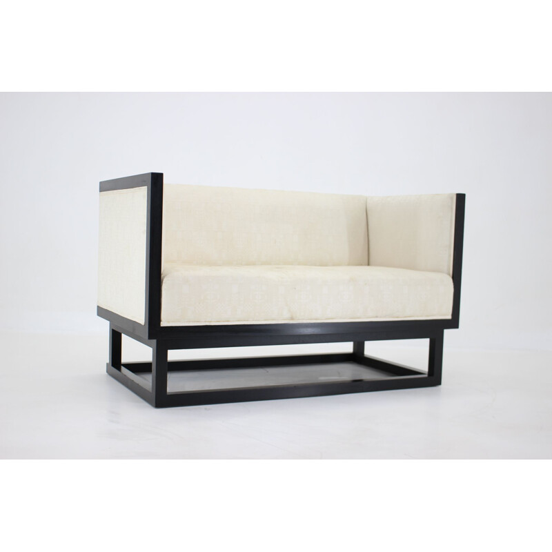 Vintage wooden sofa by Josef Hoffmann for Wittmann, Austria 1980s