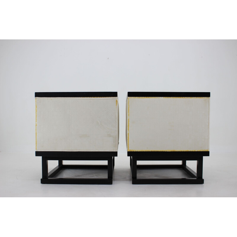 Pair of vintage wooden armchairs by Josef Hoffmann, Austria 1980s