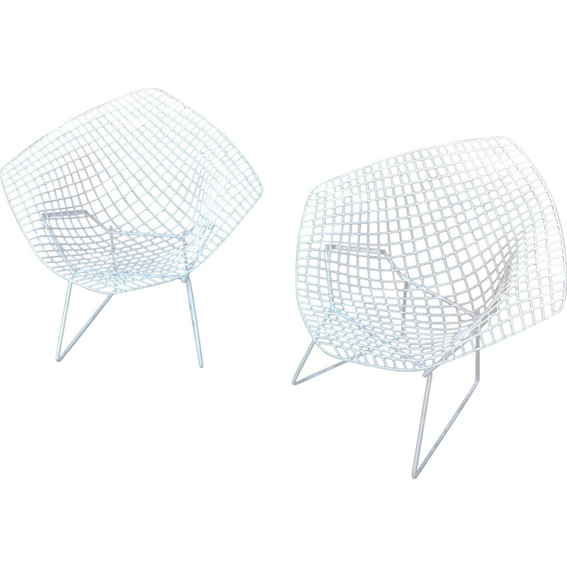 Pair of "Diamond" Knoll armchairs, Harry BERTOIA - 1980s