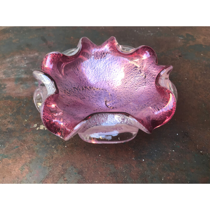 Vintage ashtray in pink Murano glass, 1970