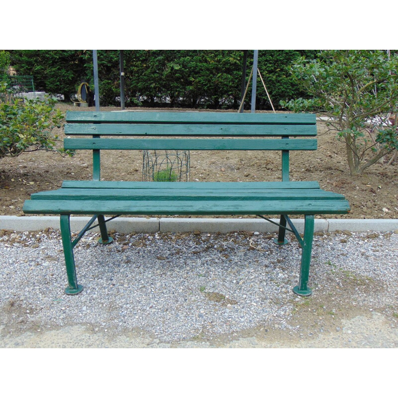 Vintage garden bench in iron and wood