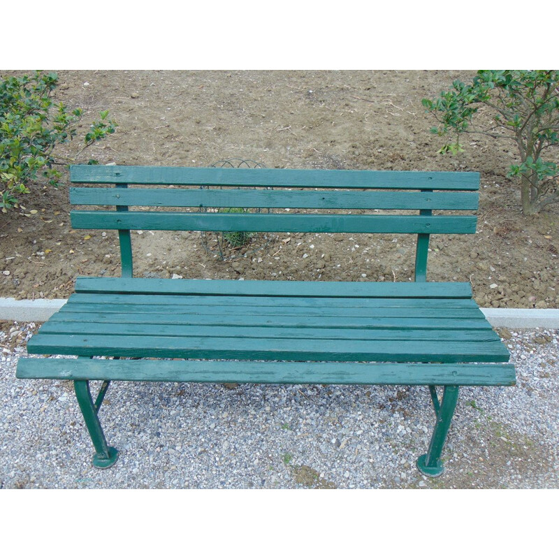 Vintage garden bench in iron and wood