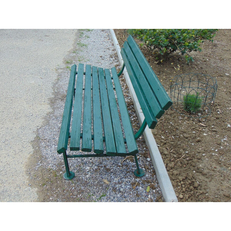 Vintage garden bench in iron and wood