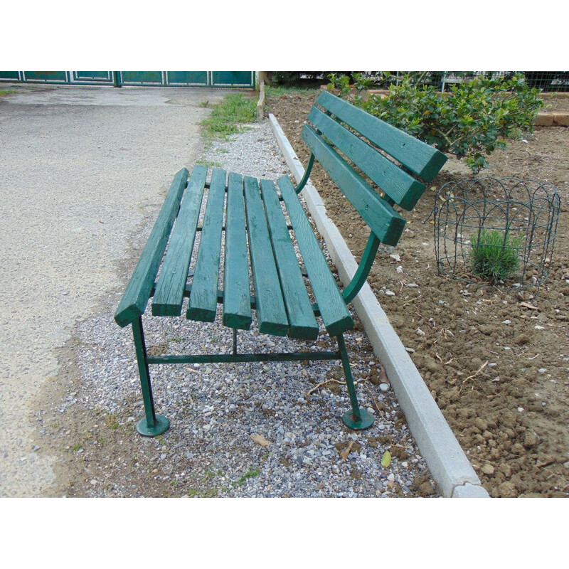 Vintage garden bench in iron and wood