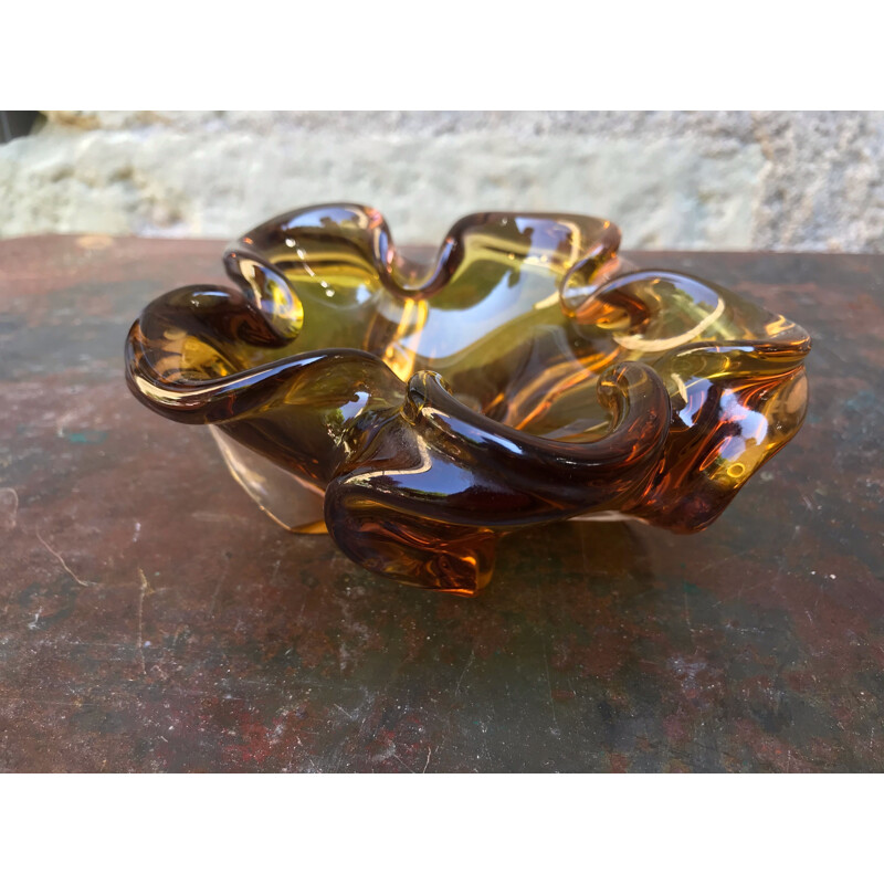 Cendrier vintage en verre de Murano par Seguso, 1970