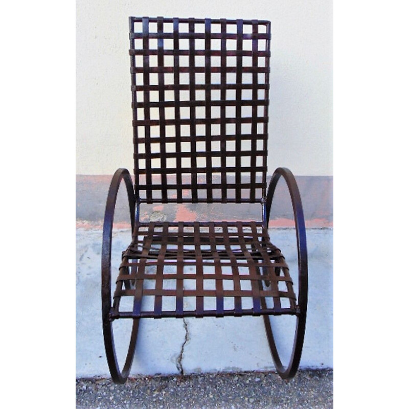 Vintage ijzeren schommelstoel
