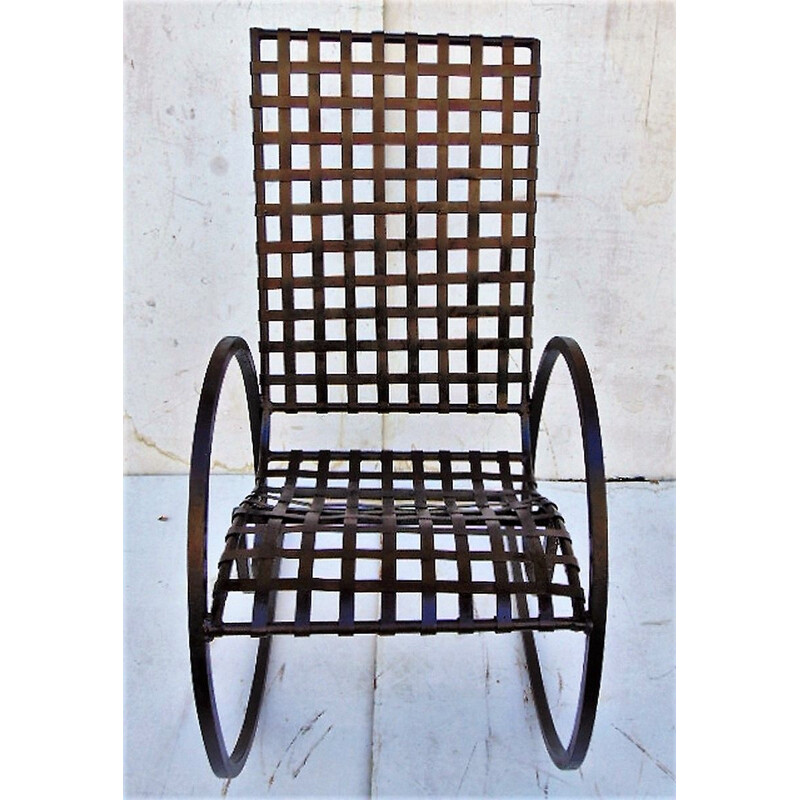 Chaise à bascule vintage en fer