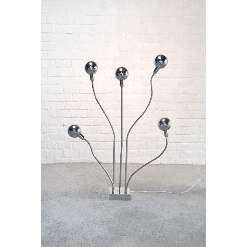 Vintage "hydra" floor lamp by Pierre Folie for Jacques Charpentier, France 1970s