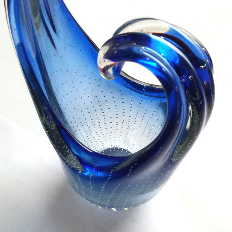 Vase d'art vintage en verre de Murano