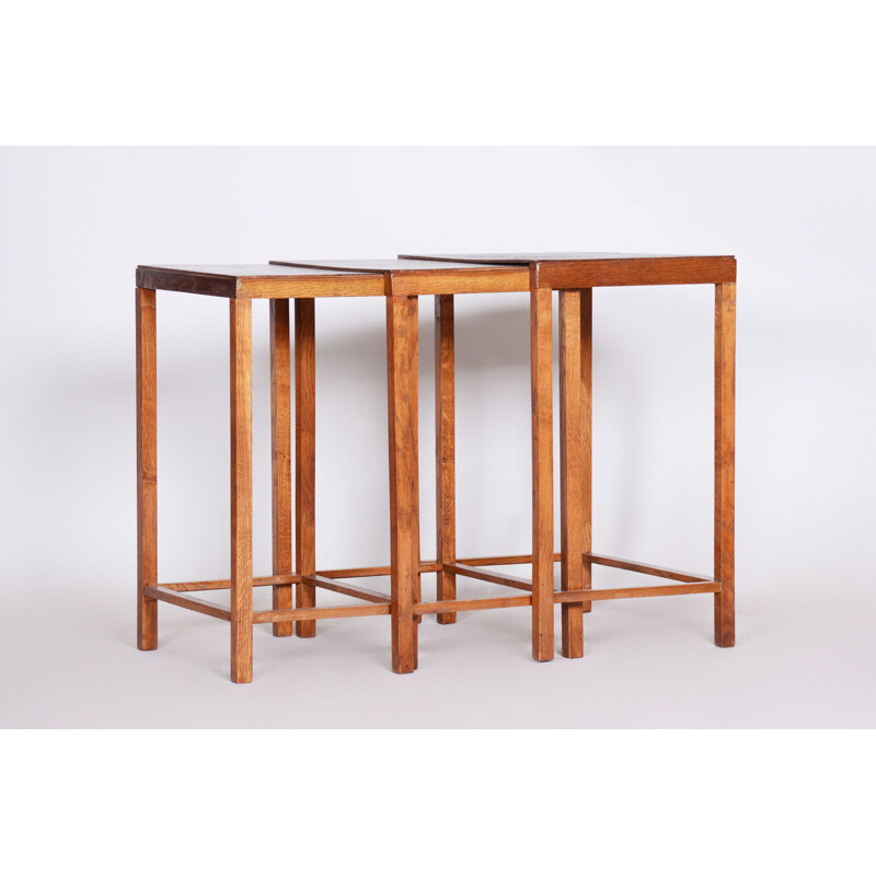 Vintage Art Deco nesting tables by Jan Vanek, 1930