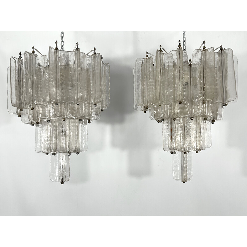 Pareja de lámparas de cristal de Murano vintage de Toni Zuccheri para Venini, Italia 1960