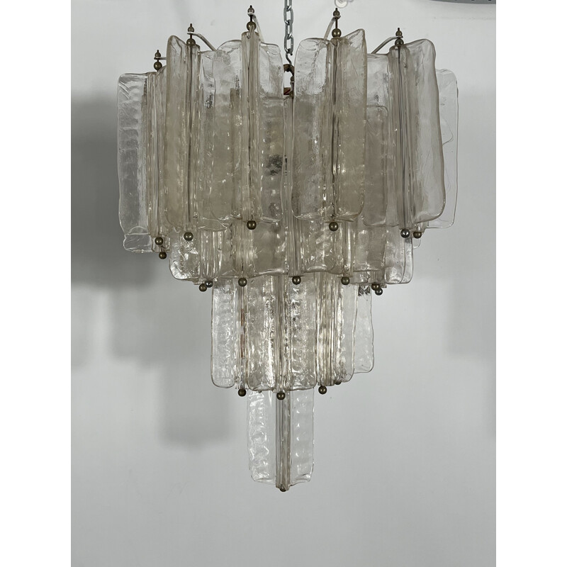 Pair of mid-century Murano glass chandeliers by Toni Zuccheri for Venini, Italy 1960s