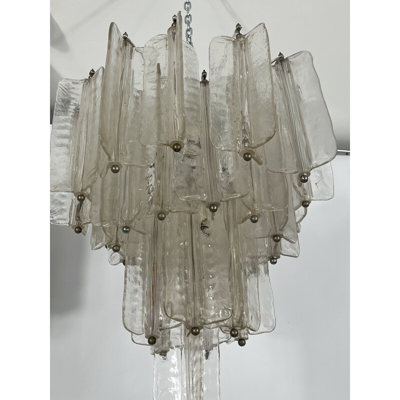 Pair of mid-century Murano glass chandeliers by Toni Zuccheri for Venini, Italy 1960s