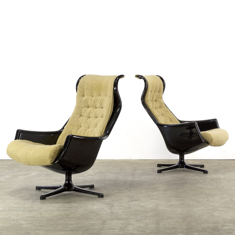 Pair of Dux "Galaxy" armchairs, Alf SVENSSON & Ingvar SANDSTORM - 1970s