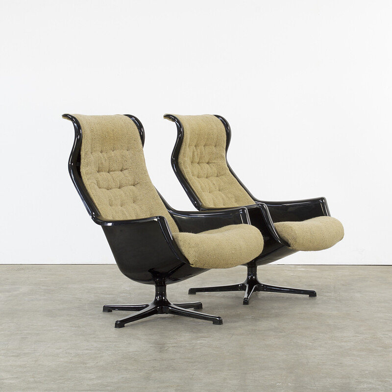 Pair of Dux "Galaxy" armchairs, Alf SVENSSON & Ingvar SANDSTORM - 1970s