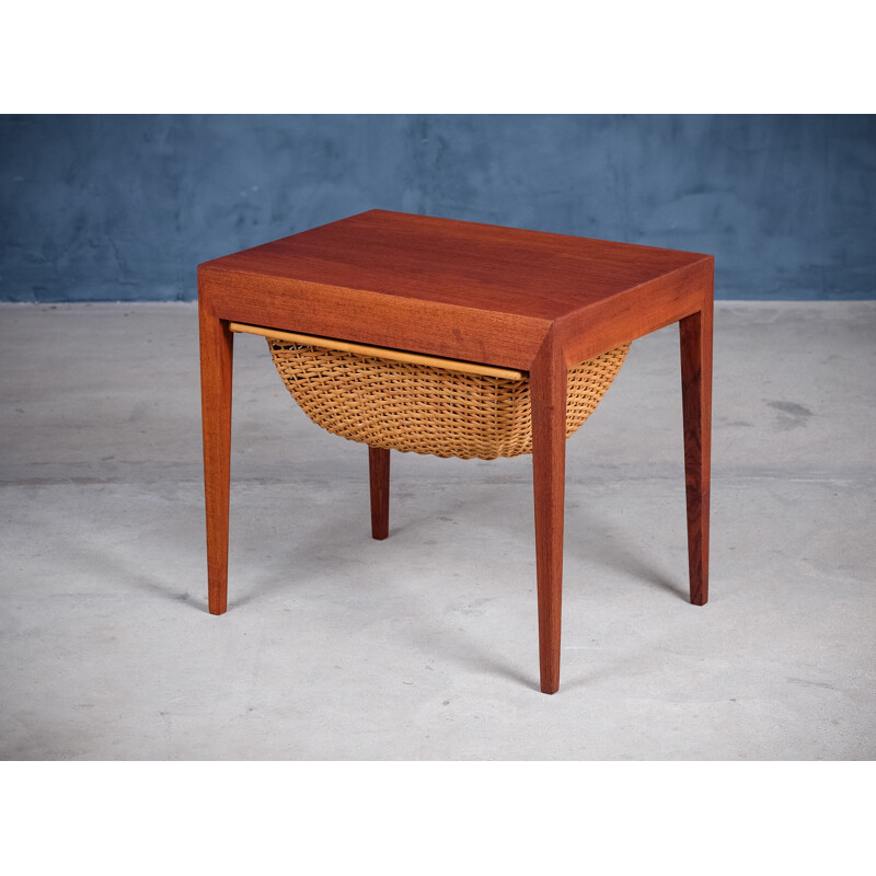 Mid-century Danish teak sewing table by Severin Hansen for Haslev Møbelsnedkeri, 1950s