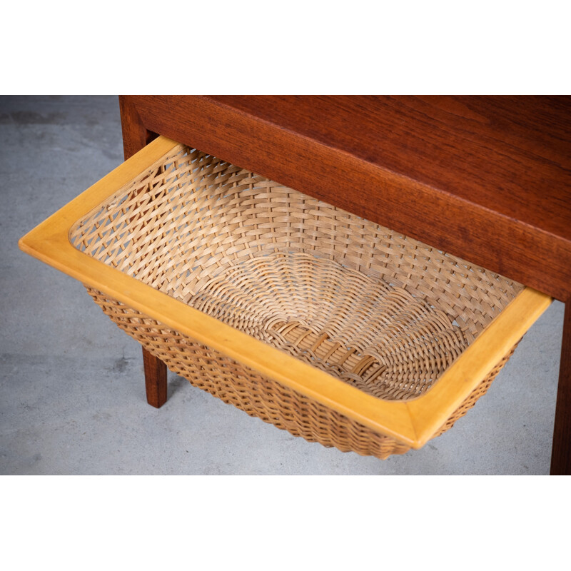 Mid-century Danish teak sewing table by Severin Hansen for Haslev Møbelsnedkeri, 1950s