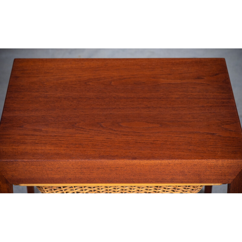 Mid-century Danish teak sewing table by Severin Hansen for Haslev Møbelsnedkeri, 1950s