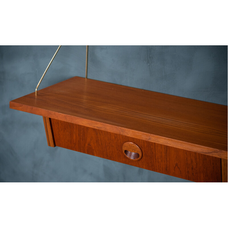 Vintage teak wall shelf, Denmark 1960