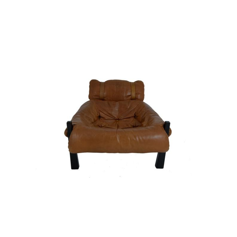 Vintage Montis lounge chair in leather, Gerard VAN DEN BERG - 1970s