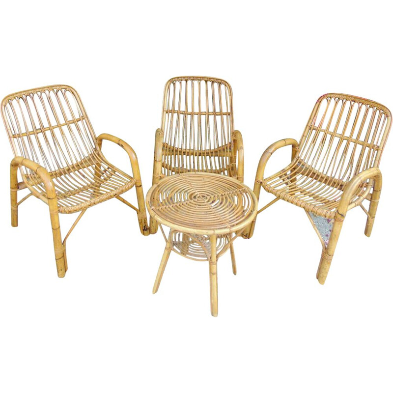 Vintage garden set in bamboo