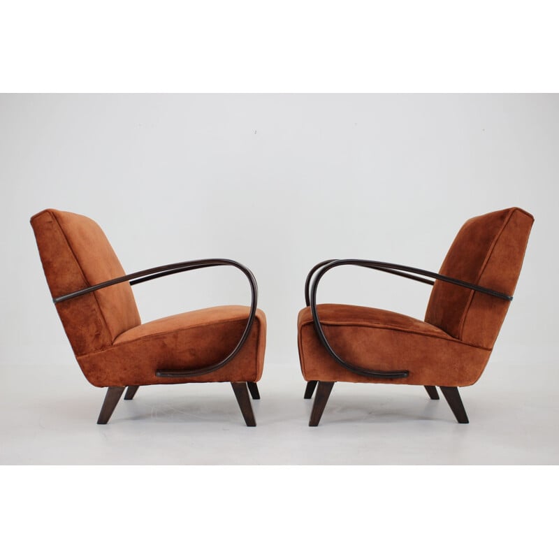 Pair of vintage armchairs by Jindrich Halabala, Czechoslovakia 1950s