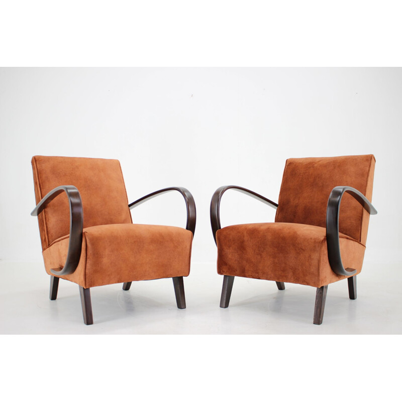 Pair of vintage armchairs by Jindrich Halabala, Czechoslovakia 1950s