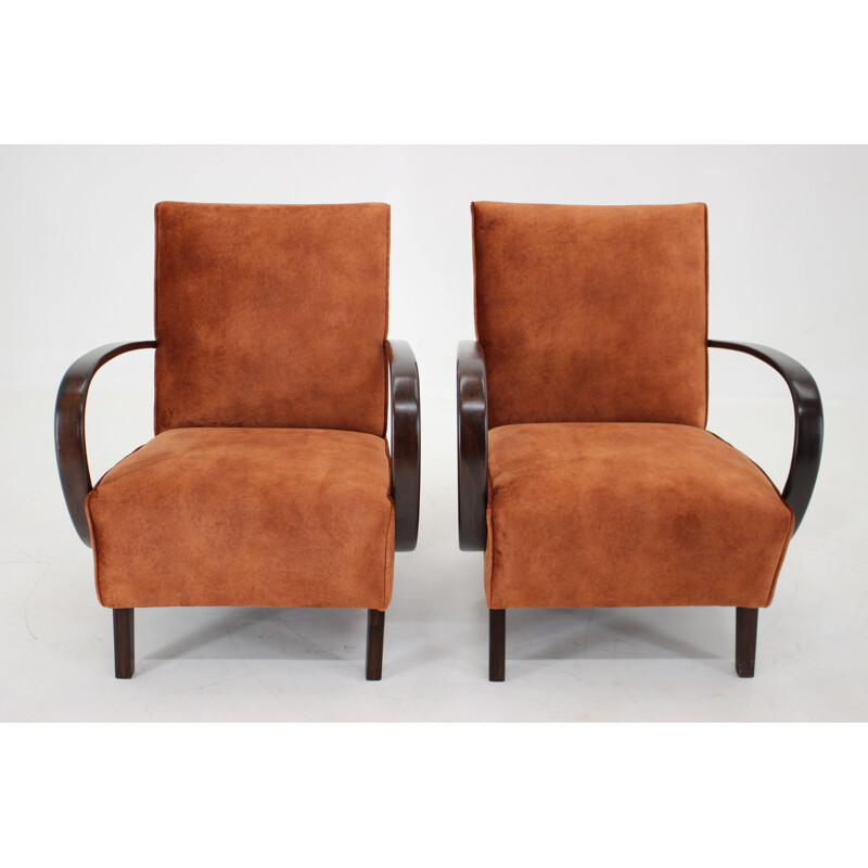 Pair of vintage armchairs by Jindrich Halabala, Czechoslovakia 1950s