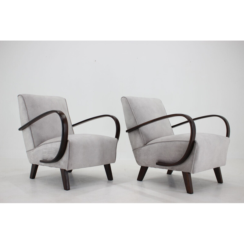 Pair of vintage armchairs by Jindrich Halabala, Czechoslovakia 1950