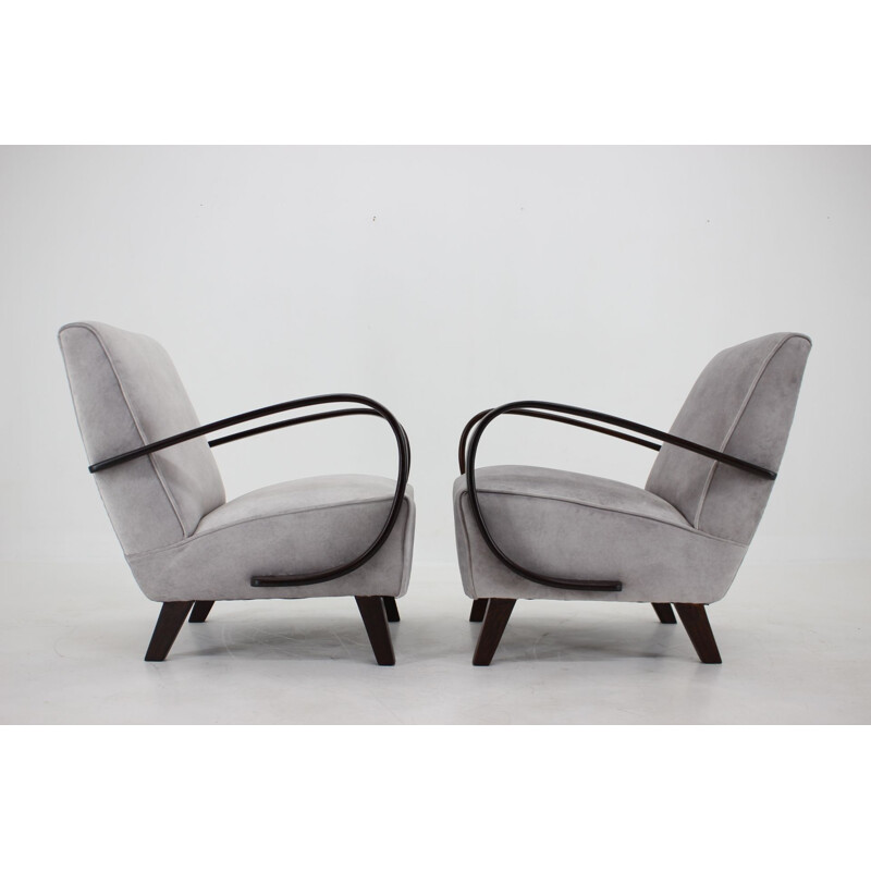 Pair of vintage armchairs by Jindrich Halabala, Czechoslovakia 1950