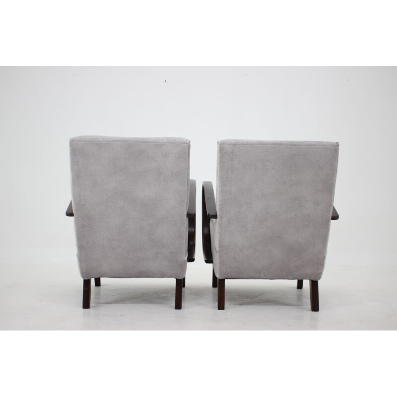 Pair of vintage armchairs by Jindrich Halabala, Czechoslovakia 1950