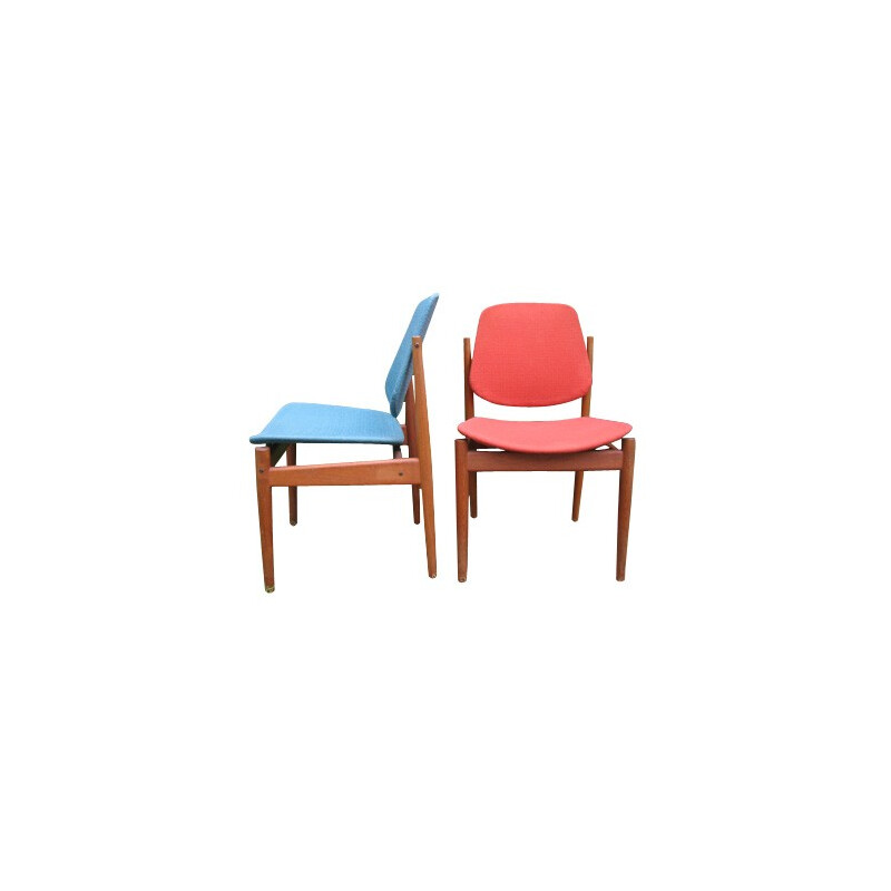 Paire de chaises en teck, Arne VODDER - années 50