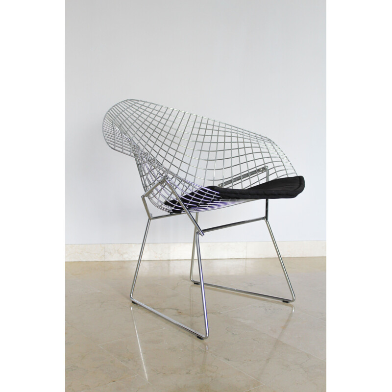 Sedia vintage con cuscino di Harry Bertoia per Knoll Diamond, Italia 1980